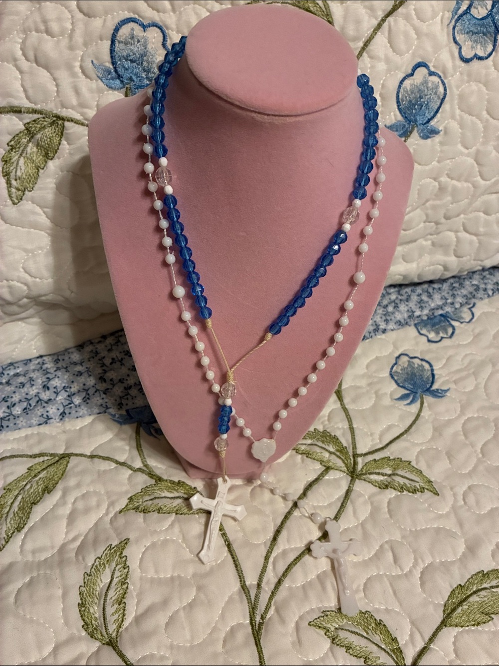 Vintage Blue and White Beaded Rosaries